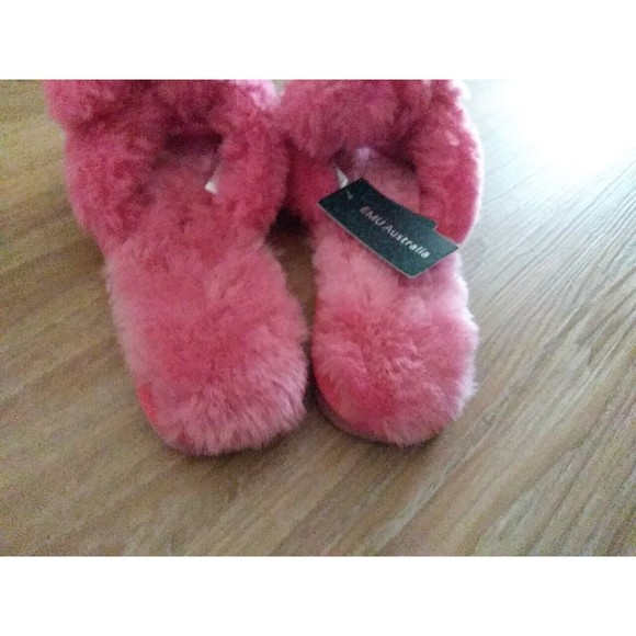 EMU AUSTRALIA Naledi Bow Sheepskin Slide Slippers Mineral Red Size 9 Shoes   NWT - Picture 12 of 15